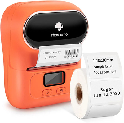 Orange Phomemo M110 Thermal Label Printer 